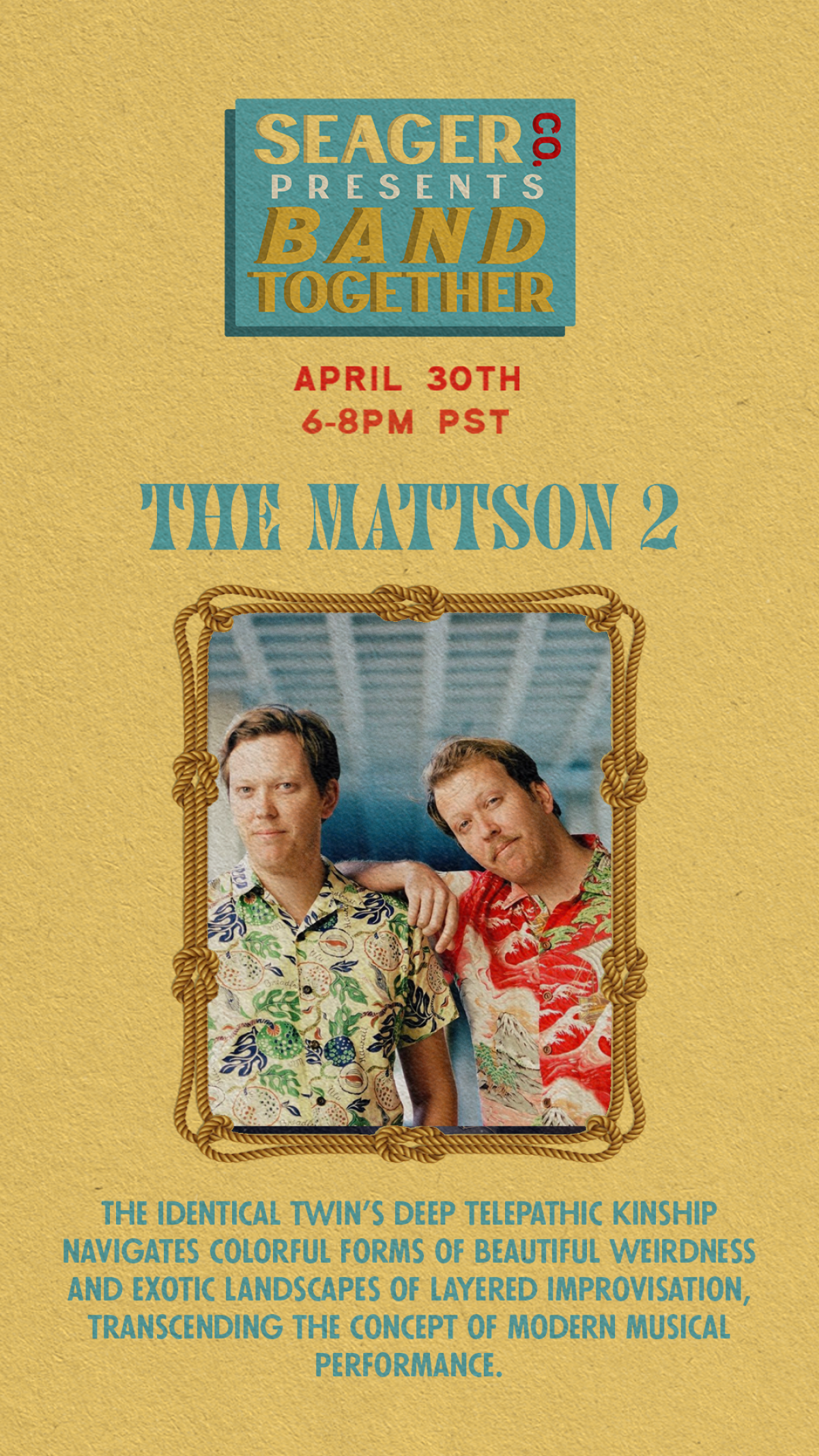 One of the lineup posters, featuring a photo and bio of The Mattson 2