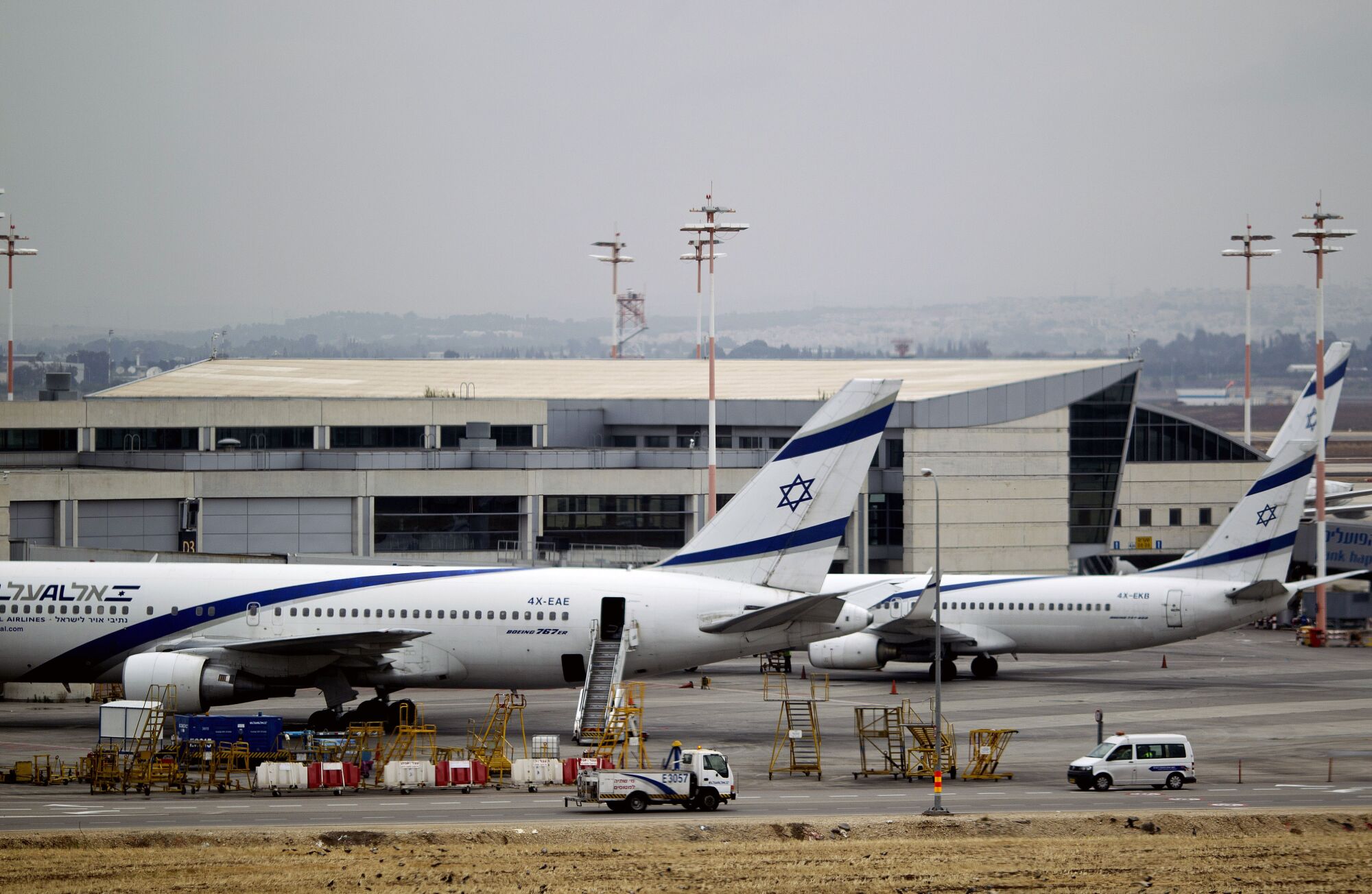 El Al planes at Ben Gurion Airport near Tel Aviv.