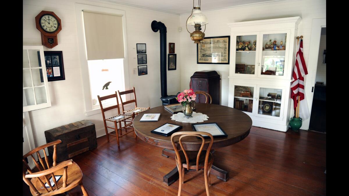 A view of the living room inside of the museum Lizzie's Trail Inn in Sierra Madre.