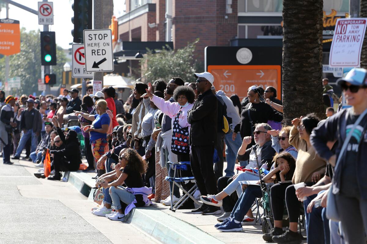 Hundreds of parade attendees watch the Orange County Black History Parade.