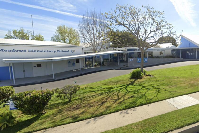 Exterior of Meadows Elementary Schoo in Manhattan Beach.