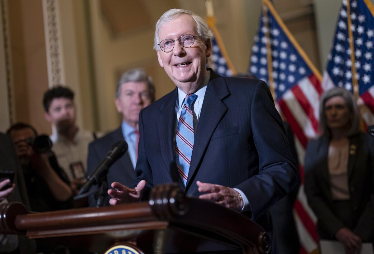 El líder de la minoría en el Senado, el republicano de Kentucky Mitch McConnell