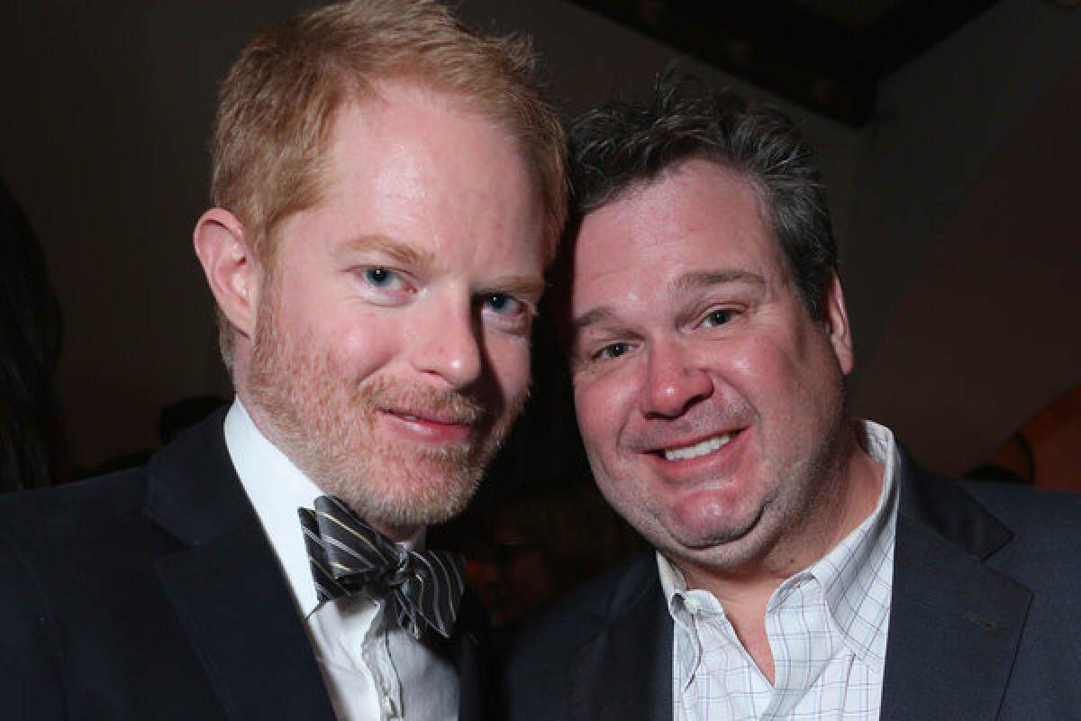 Jesse Tyler Ferguson, left, and Eric Stonestreet at the Grey Goose pre-Oscar party at Chateau Marmont on Saturday.