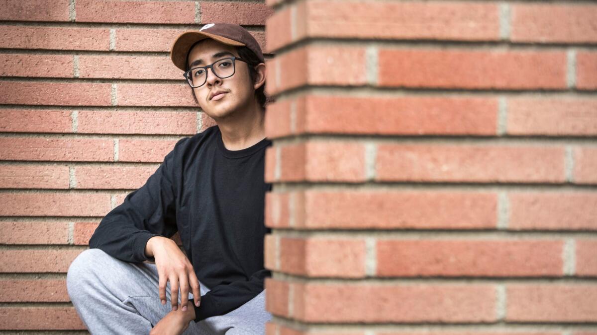 Teenage Chicano heartthrob Cuco near his home in Hawthorne.