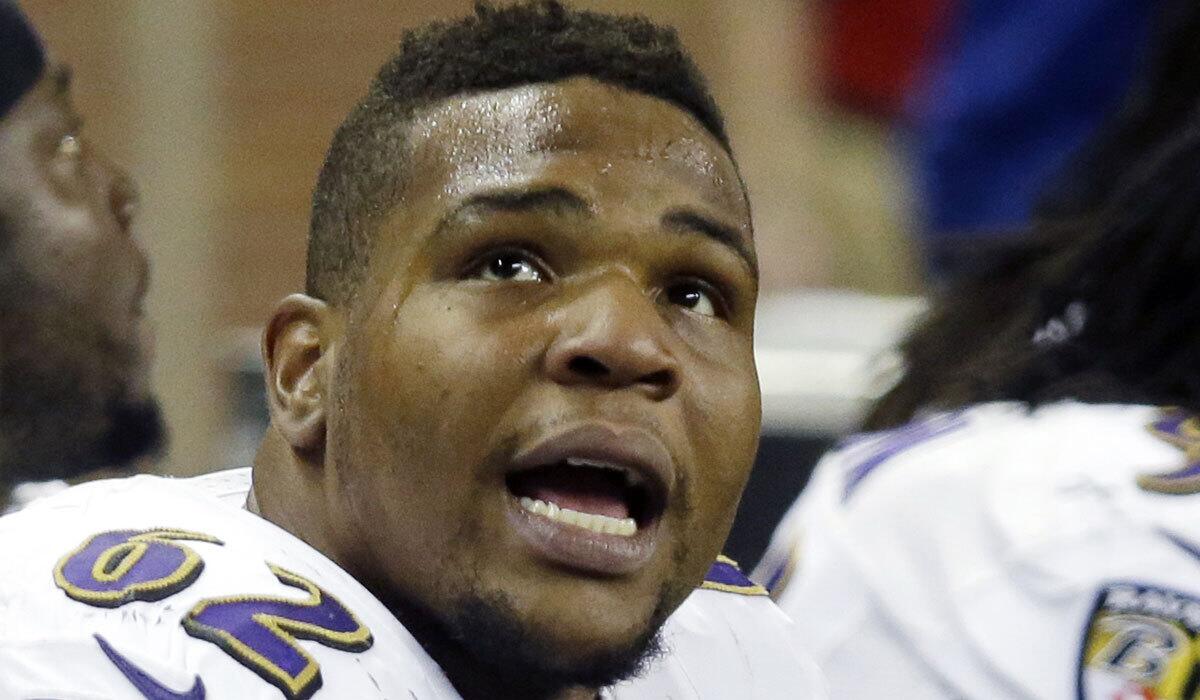 Terrence Cody, shown in December 2013, was cut by the Baltimore Ravens on Monday.