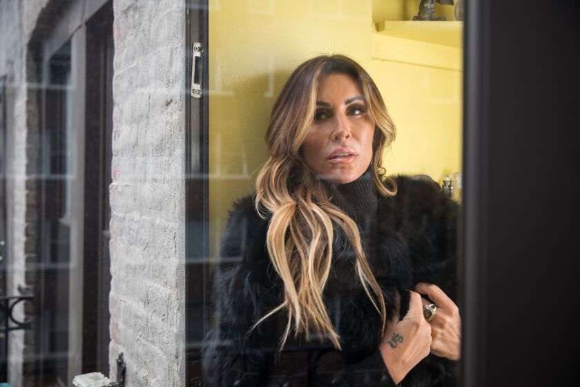 NEW YORK, NY - 1/11/21: Rachel Uchitel, who appears in the new HBO docuseries "Tiger," poses for a portrait on Monday, January 11, 2021 in New York City. Uchitel, Tiger Woods' onetime mistress, gives her first on-camera interview since the scandal that rocked the sporting world in 2009, and set Woods' career on a long and winding course. (PHOTOGRAPH BY MICHAEL NAGLE / FOR THE TIMES)