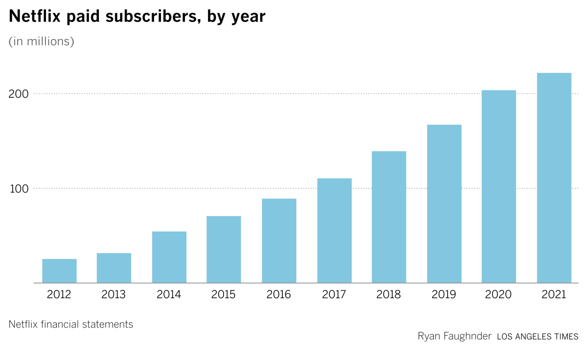 Netflix subs by year