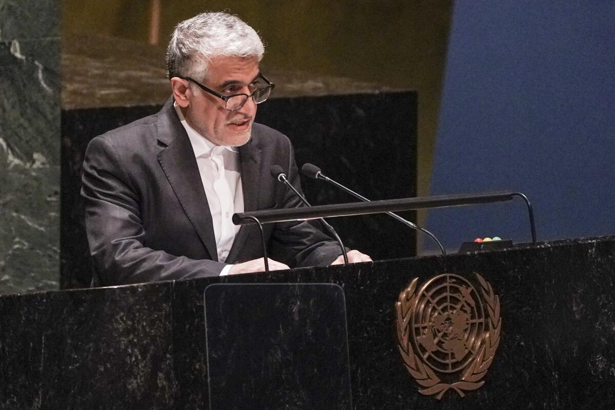 Amir Saeid Iravani, Iran's ambassador to the United Nations