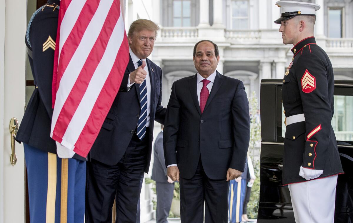 President Trump with Egyptian President Abdel Fattah Sisi at the White House in April 2017.