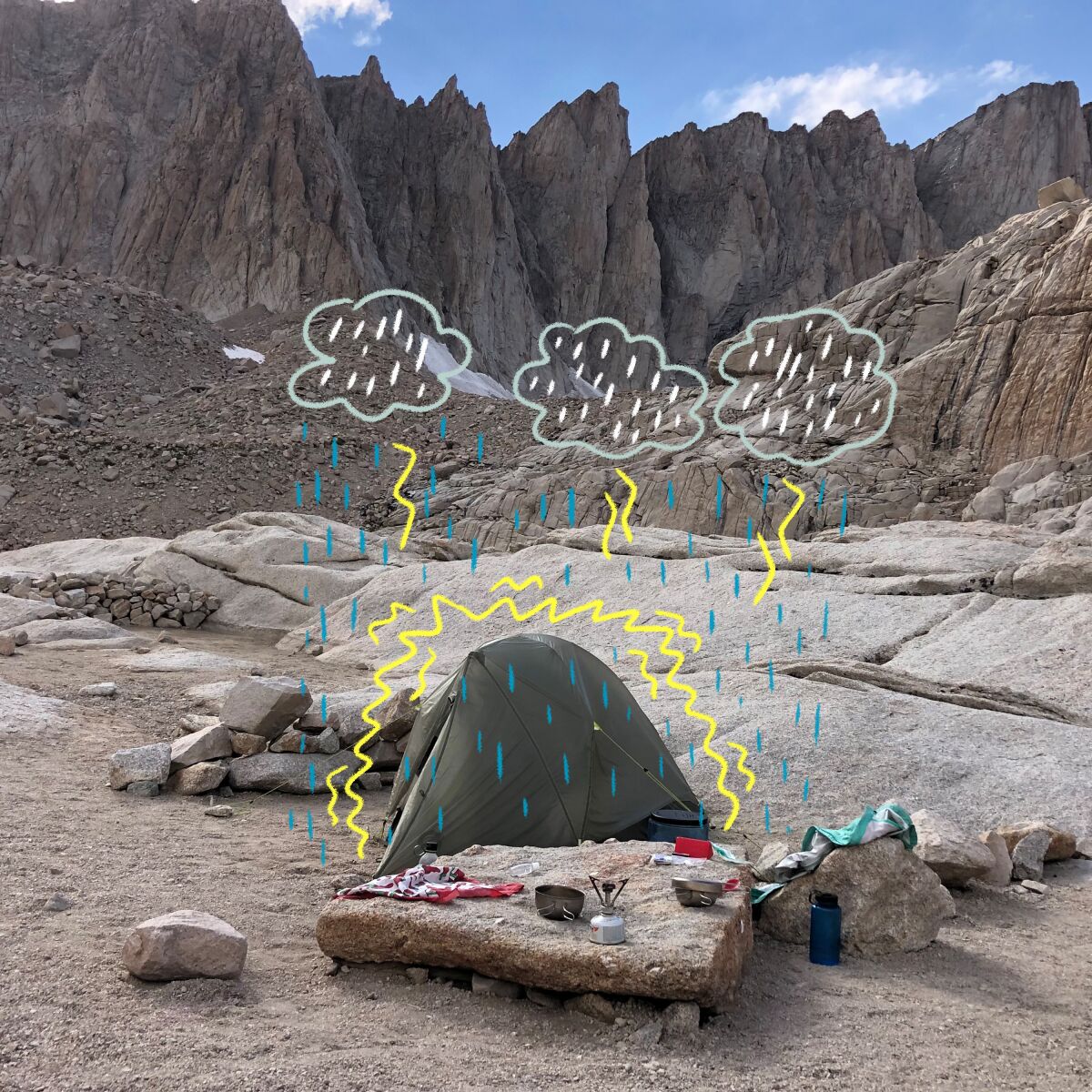 Camping at 12,000 feet on Mount Whitney.