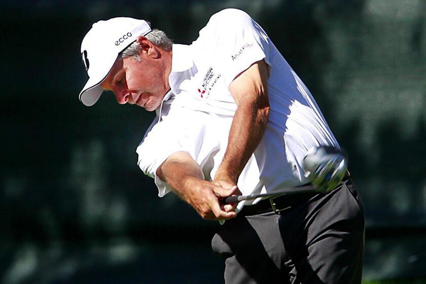 Fred Couples, the defending champion at the Toshiba Classic, will be in the final group Sunday with leader Duffy Waldorf.