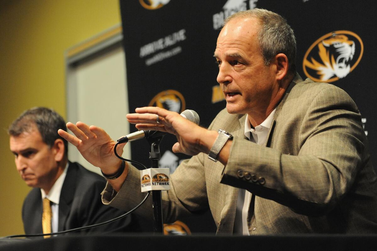 Missouri Coach Gary Pinkel speaks to the media during a news conference on Nov. 9. On Friday, Pinkel announced he would step down following the season.