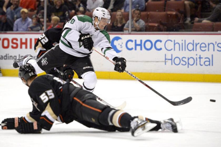 The NHL suspended Dallas Stars winger Ryan Garbutt for five games for a helmet-to-helmet hit that knocked out the Ducks' Dustin Penner on Sunday night.