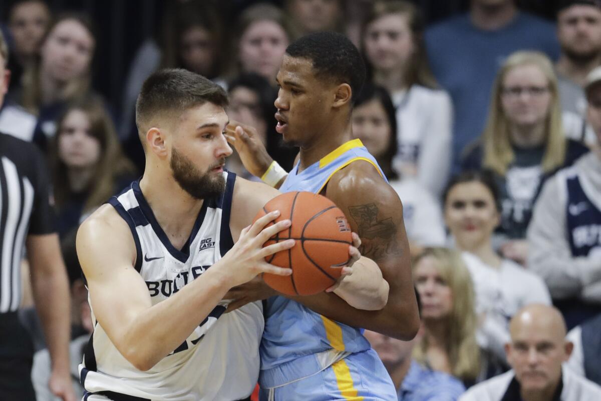 Butler's Bryce Golden (33) goes to the basket against Southern's Damiree Burns during the second half of a game Dec. 14. n NCAA college basketball game, Saturday, Dec. 14, 2019, in Indianapolis. Butler won 66-41. (AP Photo/Darron Cummings)