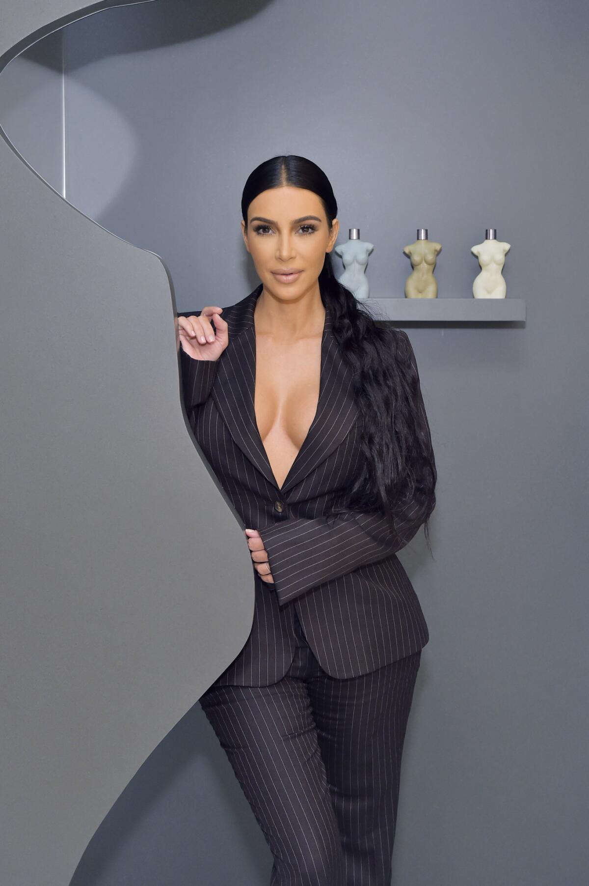 Kardashian West at the KKW Beauty and Fragrance pop-up store at South Coast Plaza in Costa Mesa.