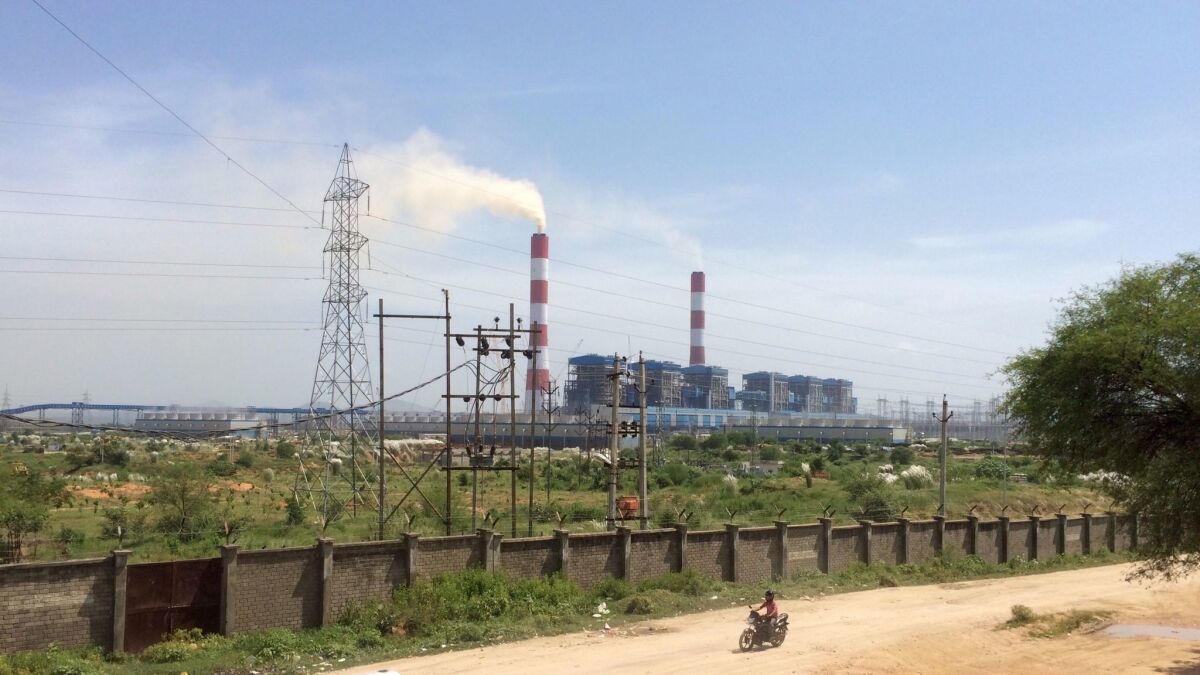 A coal-fired power plant in Sasan, India, financed in part by the U.S. Export-Import Bank, is shown in 2015.