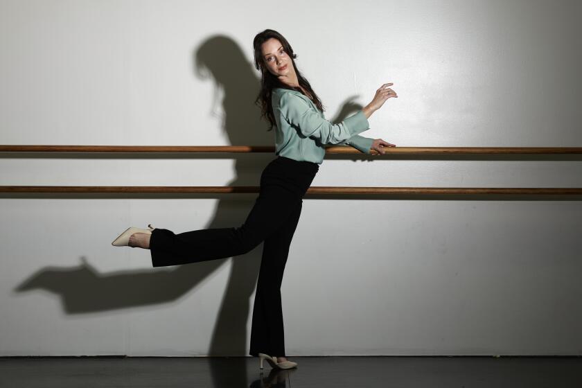 San Diego CA - February 28: Ballet dancer and choreographer Reka Gyulai at Ballet Arte in Solana Beach on February 27, 2024. (K.C. Alfred / The San Diego Union-Tribune)