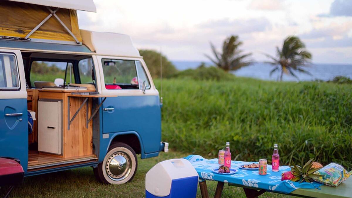 The 1975 VW camper van that John Nelson and his wife rented through Outdoorsy, a website where you can rent RVs, trailers and campers.