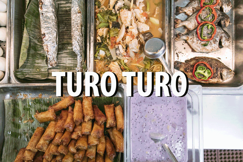 A variety of hot food at Arko. Like many Filipino markets, Arko offers turo turo, a casual style of dining.