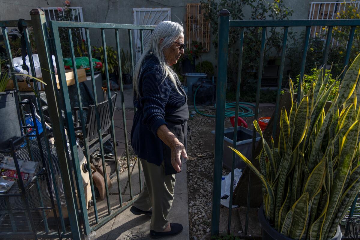 Blanca Ruiz has tended to the garden outside her home for the past seven years.