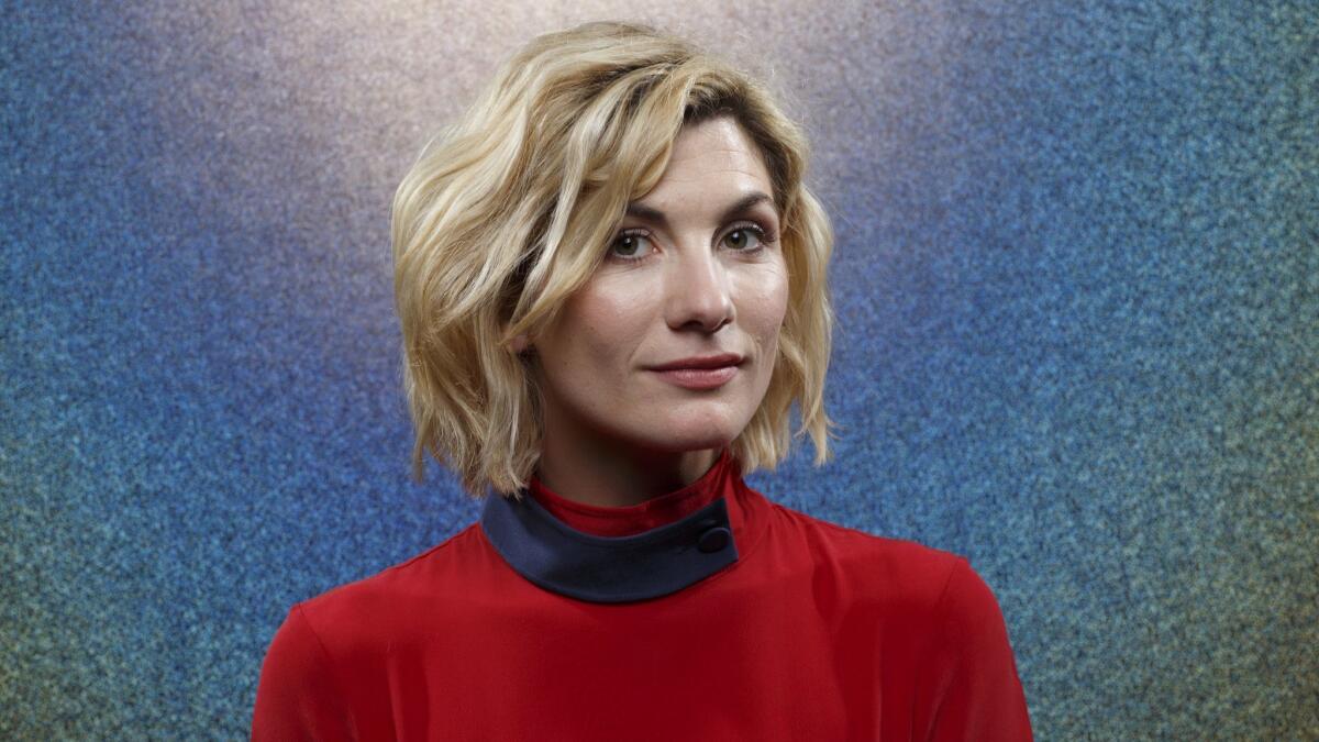 Jodie Whittaker from "Doctor Who" photographed in the L.A. Times Photo and Video Studio at Comic-Con 2018.