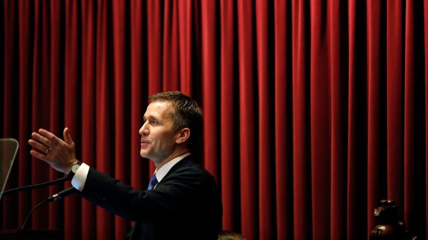 Gov. Eric Greitens delivers the annual State of the State address to Missouri's Legislature in Jefferson City on Jan. 10.