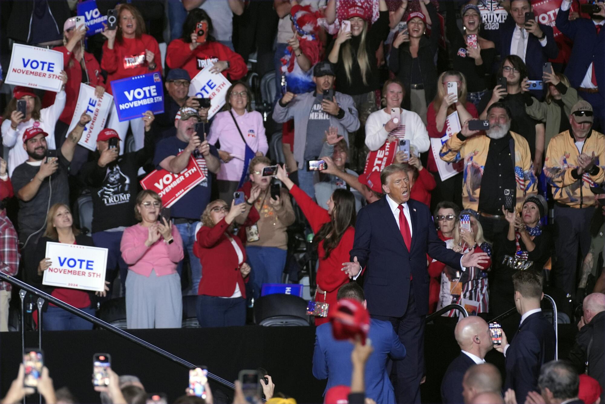 Trump appears at a campaign rally Thursday in Henderson, Nev.