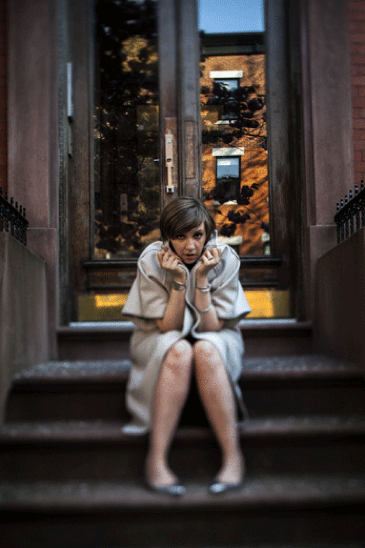 Lena Dunham is seen in Brooklyn, New York in 2013.
