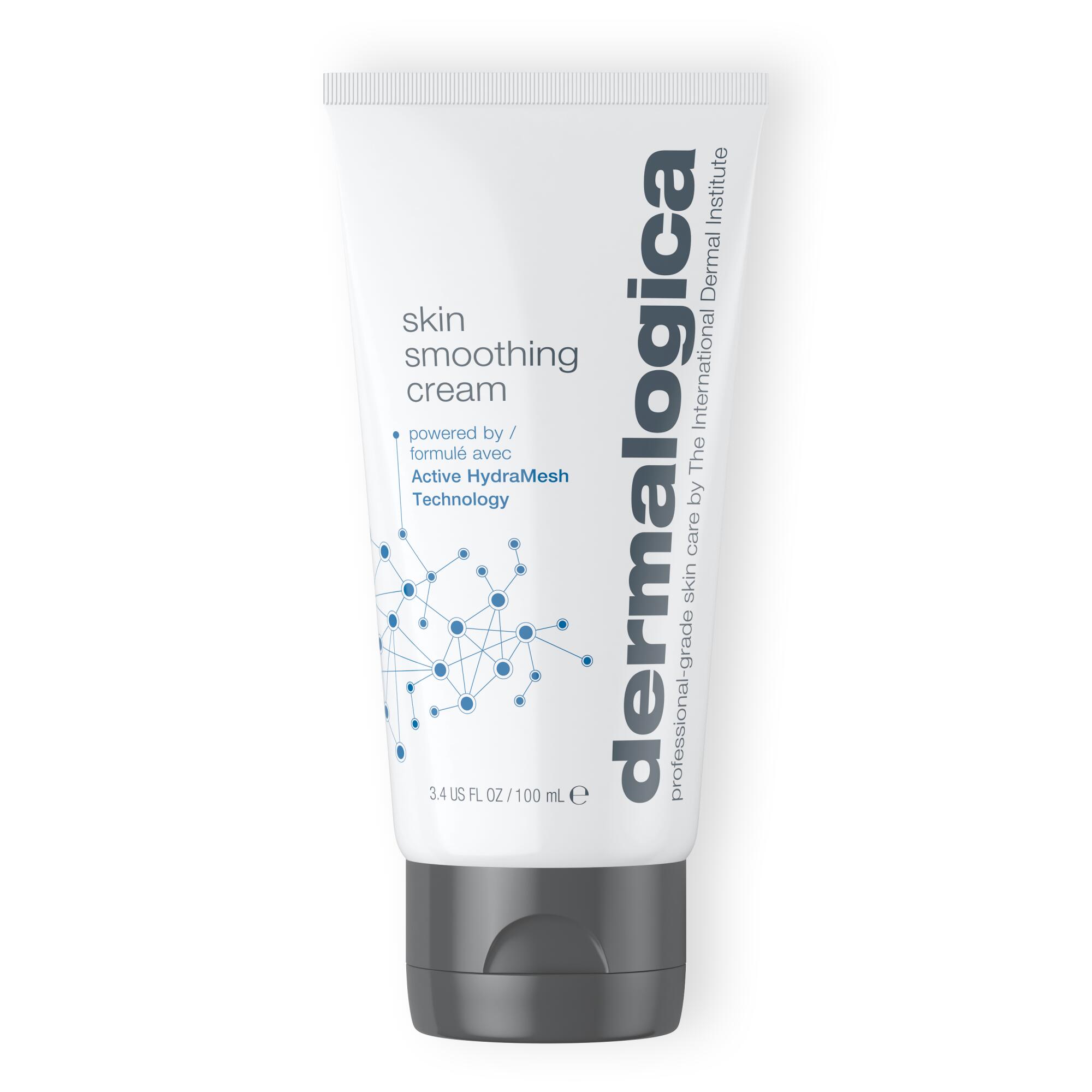 a white dermalogica skin smoothing cream bottle on a white background