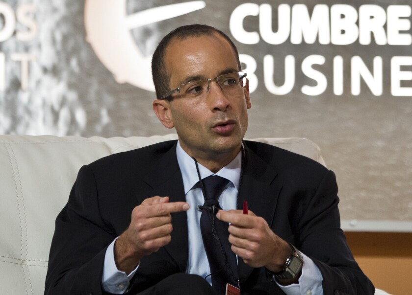 Brazilian Marcelo Odebrecht, president of Odebrecht construction company, delivers a speech during a 2012 conference in Queretaro, Mexico. He was arrested Friday in a high-level corruption inquiry.