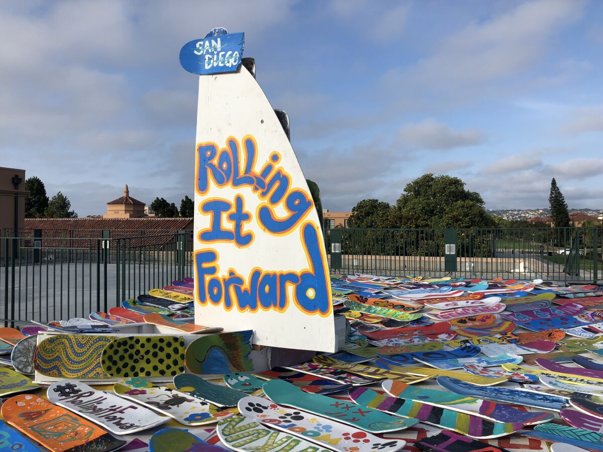 Jeremy Nuttall's "Rolling It Forward" was installed in July 2018 as one of the "Installations at the Station." 