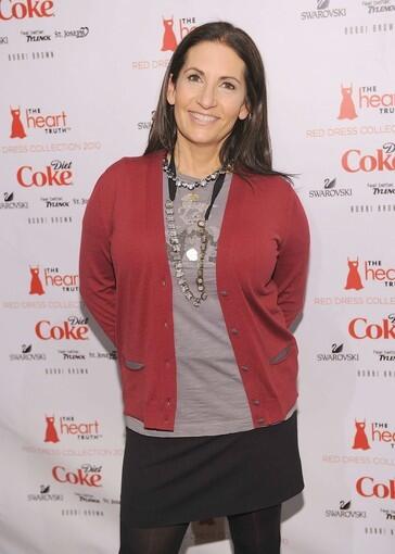 Makeup artist Bobbi Brown backstage at the Heart Truth Red Dress Collection.