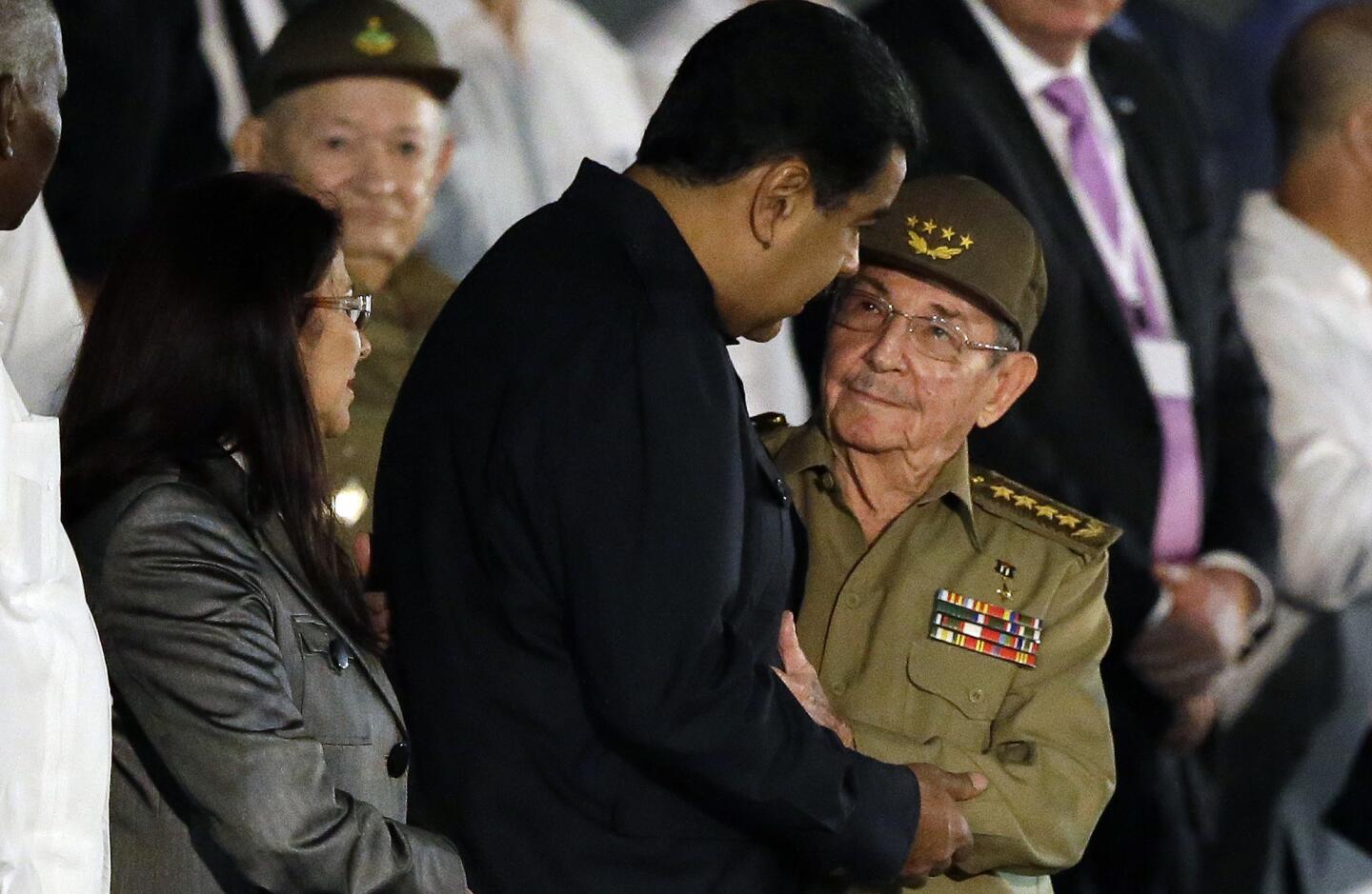 Raul Castro attends rally