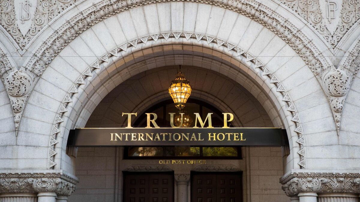 Amid calls for President Trump to divest himself from his real estate empire, his namesake luxury hotel chain may be planning an expansion. Above, the Trump International Hotel in Washington.