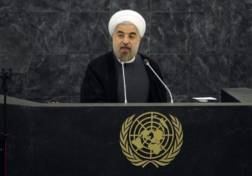 Iranian President Hassan Rouhani addresses a meeting on nuclear disarmament during the 68th United Nations General Assembly at the U.N. headquarters in New York City on Thursday.