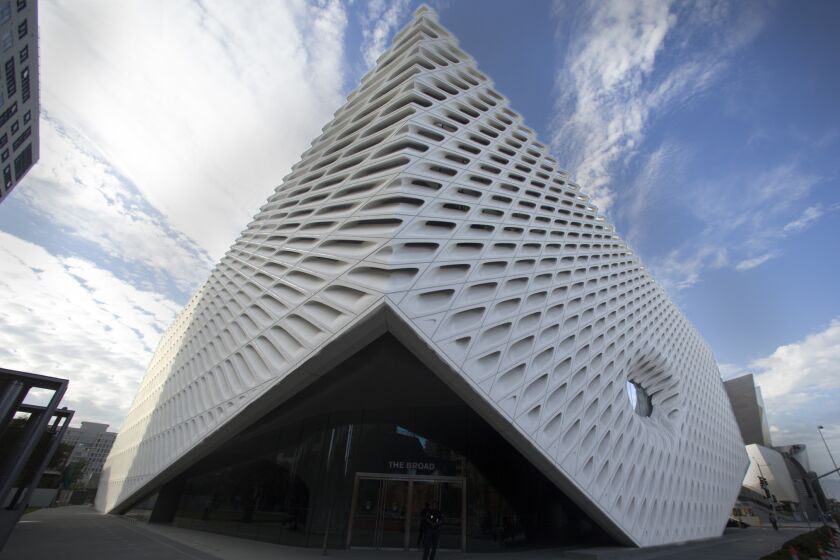 The Broad contemporary art museum in downtown Los Angeles, scheduled to open Sept. 20, 2015.