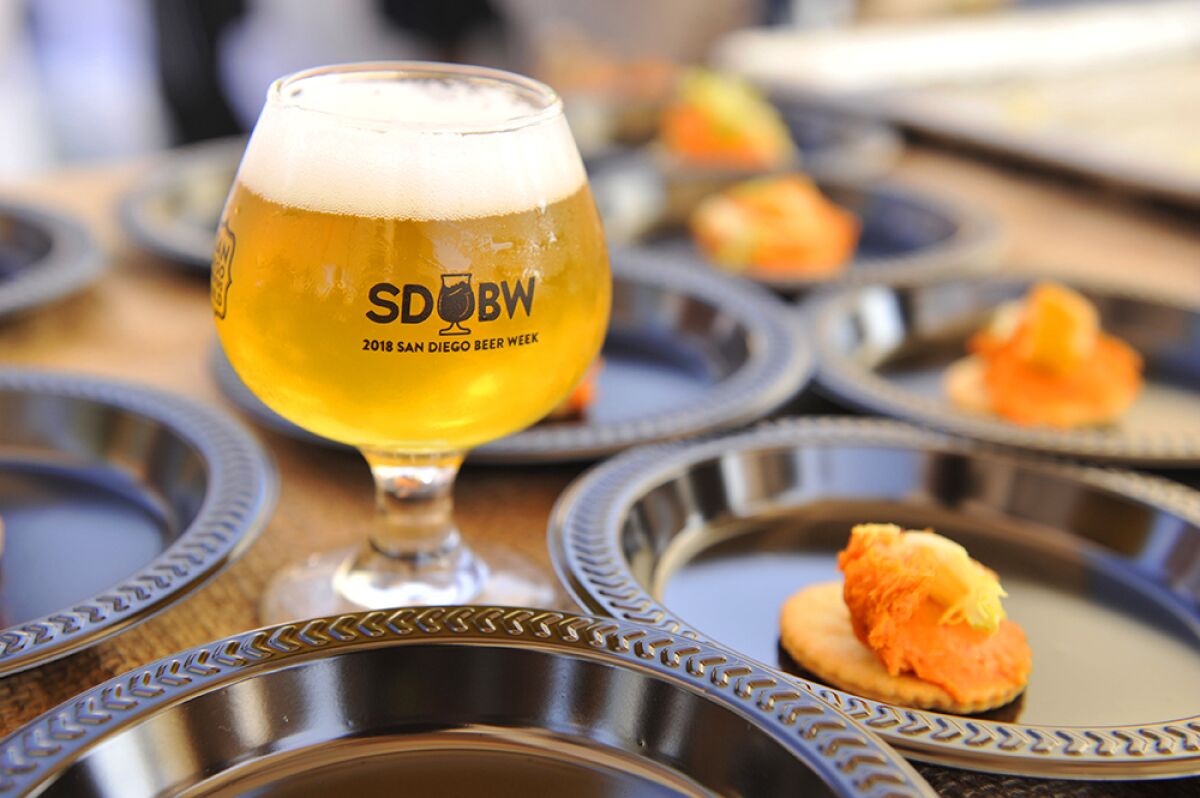 Attendees gathered to raise a glass to the end of San Diego Beer Week at the Beer Garden event.
