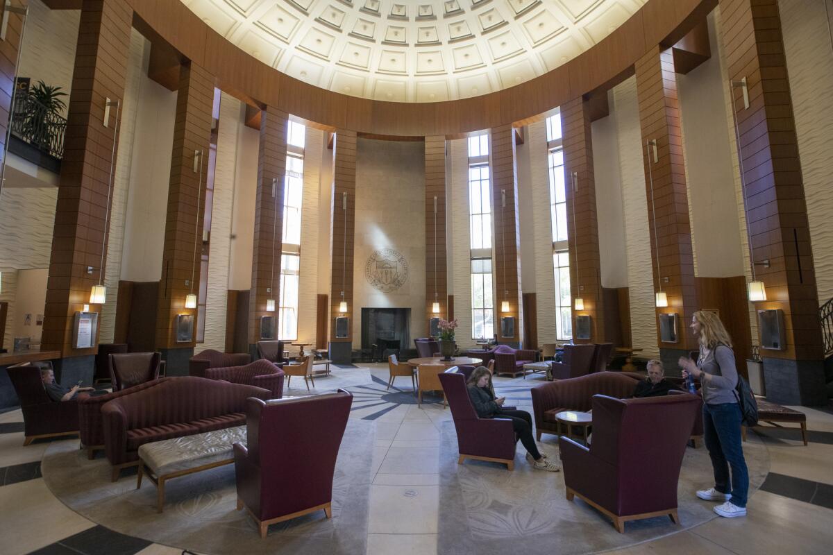 The Ronald Tutor Campus Center, which houses the admissions department at USC.