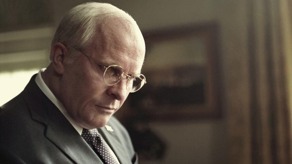 Christian Bale portrays Dick Cheney in a scene from "Vice."