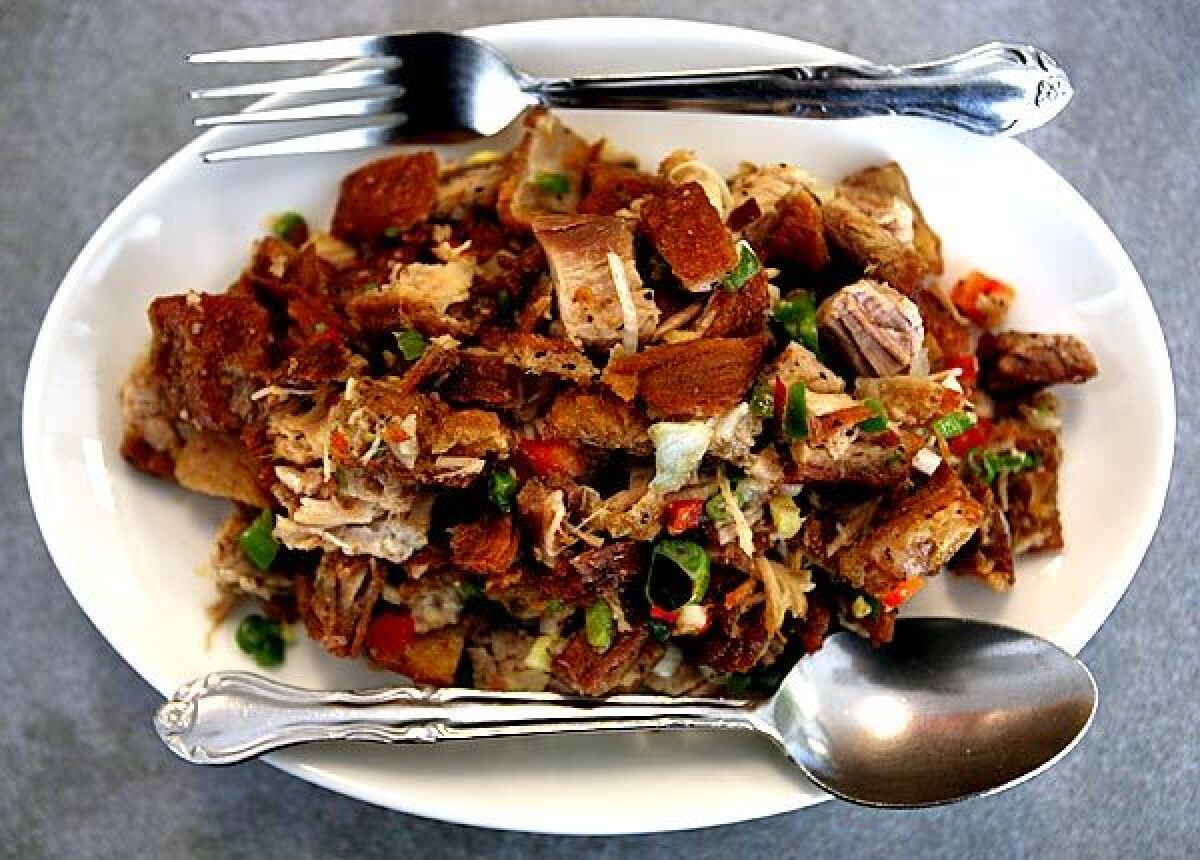 Sisig is a pork dish served at Magic Wok in Artesia.