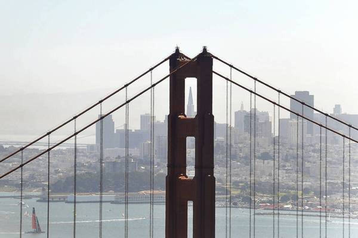 San Francisco is smaller than Los Angeles but ranks higher as a destination for business meetngs in the U.S. Above, San Francisco's Golden Gate Bridge.