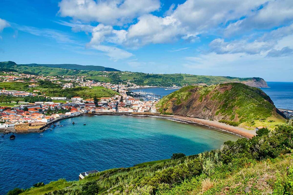 Beautiful Horta city on Faial island of Azores