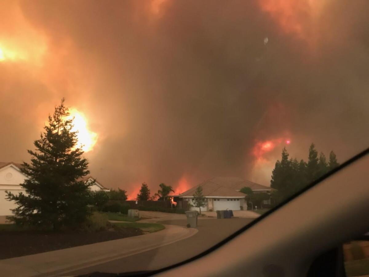 The Carr fire, as seen at 7:28 p.m. on Thursday, July 26, 2018. (Morgan Gregory)