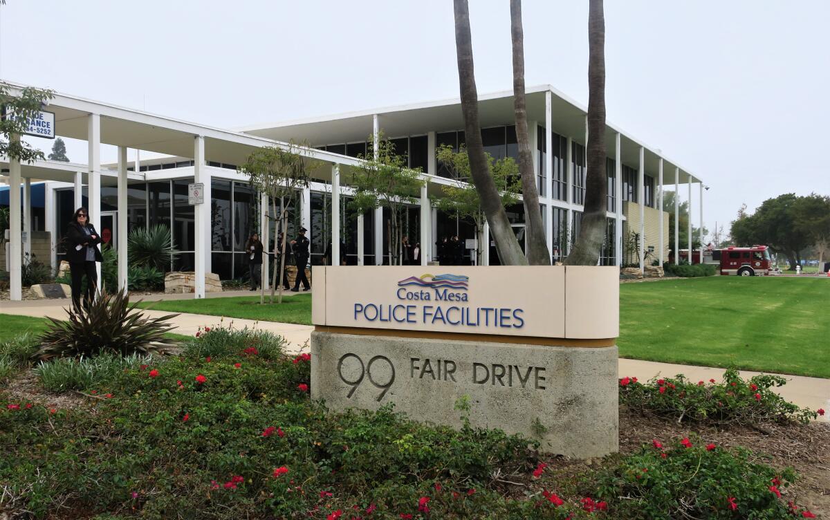 Costa Mesa Police Department headquarters.