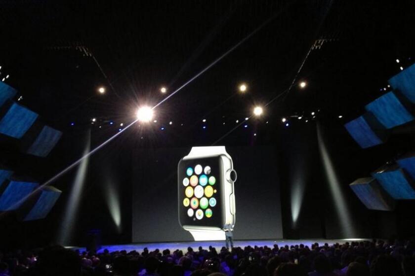 Apple Chief Executive Tim Cook unveils the Apple Watch on Sept. 9.