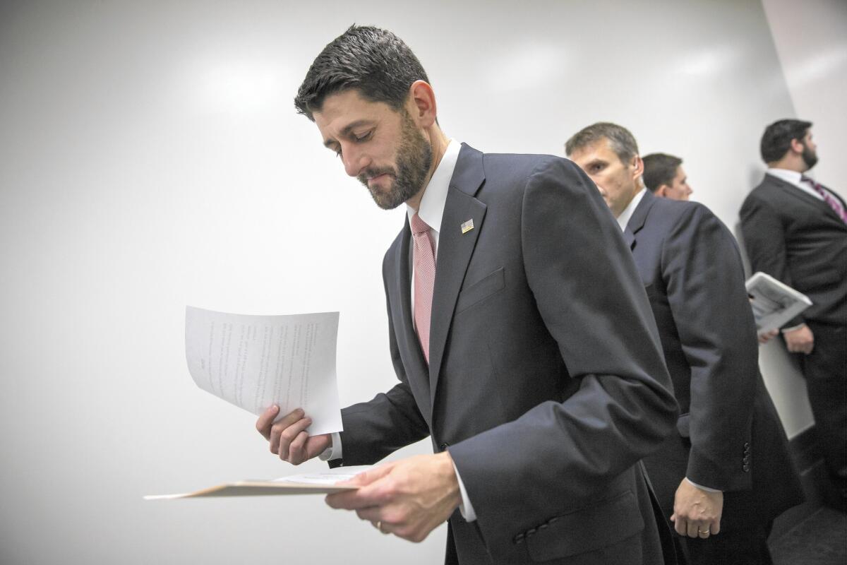 House Speaker Paul D. Ryan (R-Wis.) was apparently able to overcome internal party divisions to work out a spending bill and tax measure.