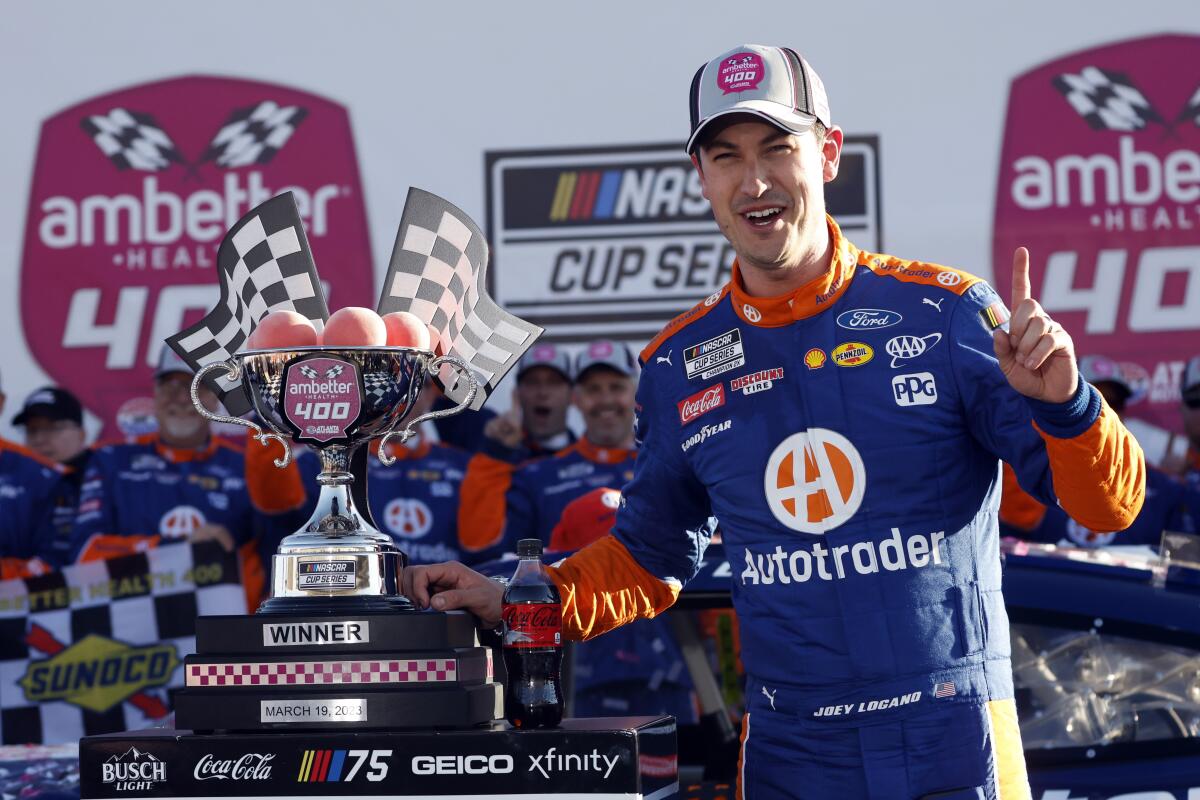 Joey Logano surges on final lap to win NASCAR Cup race at Atlanta - Los ...