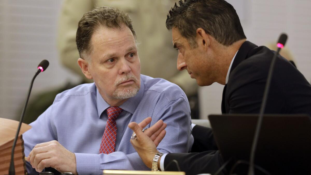 Charles Merritt, left, with his attorney, Rajan Maline, awaiting opening statements in his trial for the murder of Joseph and Summer McStay and their two boys, Gianni, 4, and Joseph Jr., 3, in 2010.