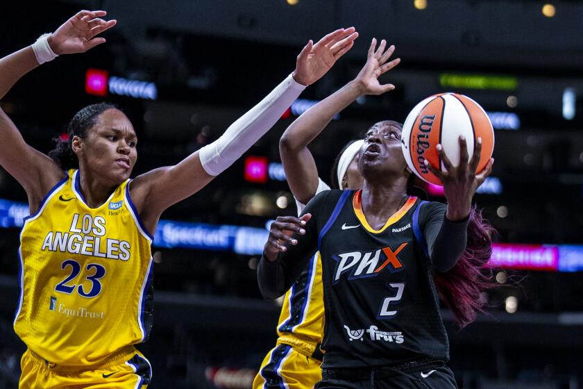 LOS ANGELES, CA - JULY 7: Kahleah Copper #2 of the Phoenix Mercury drives to the basket.