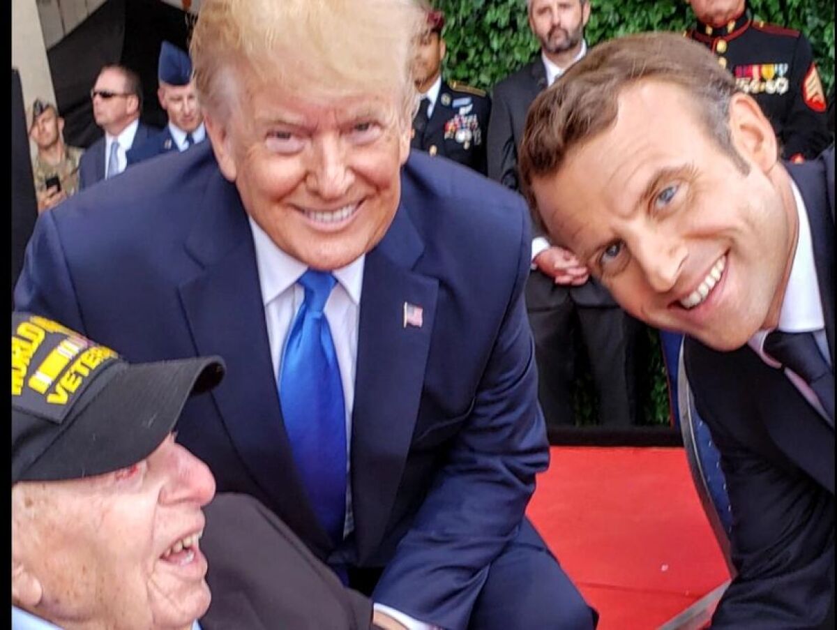 Sidney Walton meets then-President Trump and French President Emmanuel Macron.